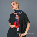 Новый Stripe Silk Digital Print Hand Rolled Scarf